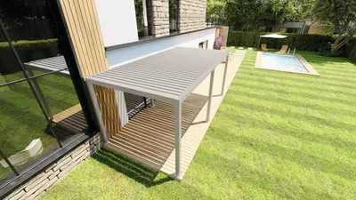 Produktbild von Pergola Mirador Deluxe 111 3x6 300 x 600 cm Pfostenstärke 11 x 11 cm latte - ähnlich RAL9001