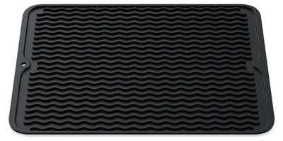 Immagine prodotto di Tappeto scolapiatti Arendo in TPR, tappetino scolapiatti antiscivolo, lavabile in lavastoviglie, 40x30cm, design a onda, resistente alla muffa, ammortizzante, flessibile, assorbente
