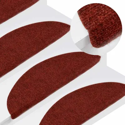 Zdjęcie produktu dla Vidaxl Treppenmatten Selbstadhäsiv 15 ST 56x17x3 cm Rot