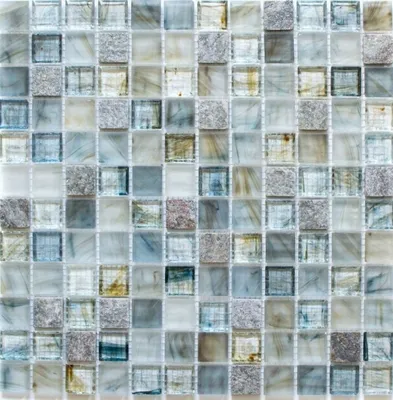 Produktbild von Mosaikfliese Transluzent hellgrau Glasmosaik Crystal Stein Cream hellgrau MOS94-2505