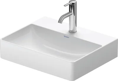 Zdjęcie produktu dla Duravit DuraSquare - kompaktowa umywalka meblowa, 500x400 mm, 1 otwór na baterię, DuraCeram, biała 2356500041