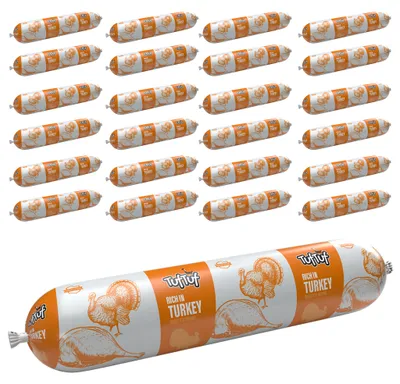 Produktbild von TufTuf | Nassfutter für Hunde Pute - Hundefutter Würste 24x900 g - ohne Huhn - Vorratspack - 70% Fleischanteil
