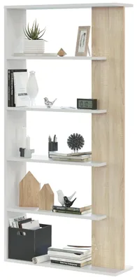 Produktbild von Habitdesign, Bücherregal – modernes Regal mit 5 offenen Regalböden in Artik weiß