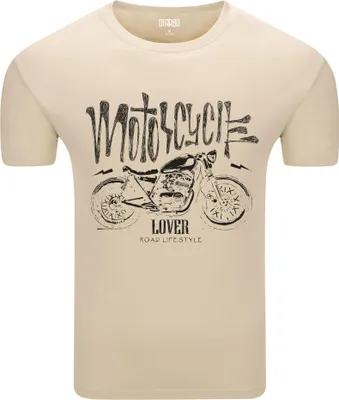 Produktbild von Diarbo Herren T-Shirt mit Motorliebhaber Druck Motorradliebhaber Beige Gr.XL