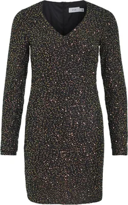 Produktbild von VILA Pailletten Kleid Eleganter Langarm Midi Long Dress VISCARA  Größe: 42