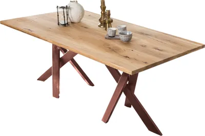 Produktbild von SIT Möbel Esstisch 180 x 100 cm | 40 mm Platte aus Wildeiche in Natur | Metallgestell antikbraun | B 180 x T 100 x H 76 cm | 15670-00 | Serie TABLES & CO