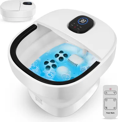 Produktbild von Niceey Klappbares Fußsprudelbad ZD3000,  mit Fernbedienung, 14L, Fußmassagegerät, Weiß