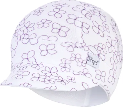 Produktbild von Schildmütze dünn DRUCK Outlast® - Weiß Blümchen, 3 | 42-44 cm