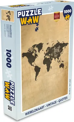 Obrázek produktu pro MuchoWow MuchoWow® Puzzle 1000 ks Mapa světa - Vintage - Citáty