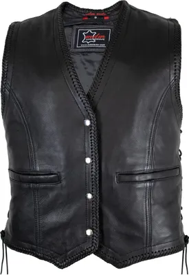 Produktbild von Bikerweste Kutte Lederweste Clubwest Motorrad Chopper Druckknöpfe Rockerweste(XL)
