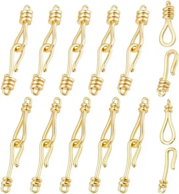 Image de Lot de fermoirs et d'attaches plaqués or avec crochets en S pour la fabrication de bracelets DIY