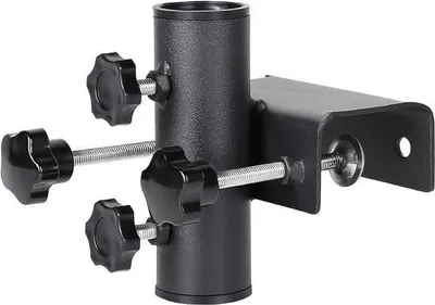Produktbild von Sonnenschirmständer, Stabiler Sonnenschirmständer für Balkon, Gartenzaun, Terrasse, Klemmbereich (20mm - 63mm), Schirmdurchmesser (23mm - 38mm) (Schwarz)