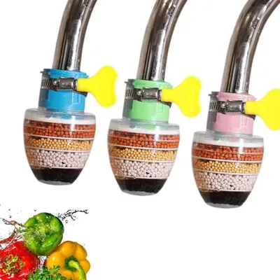 Image de Filtre à eau à charbon actif pour robinet, lot de 3, filtration en 6 étapes, réduit le calcaire et le chlore