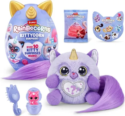 Produktbild von ZURU 92104G - Rainbocorns Kittycorn Surprise Serie 9 - Katze Ragamuffin Fluffles
