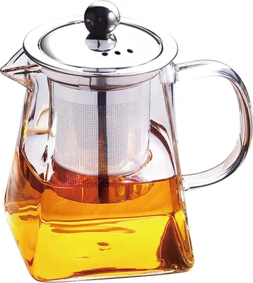 Produktbild von Teekanne, klares Glas mit Edelstahleinsatz, hitzebeständig, Borosilikatglas - 750 ml