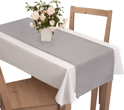 Zdjęcie produktu dla Voppi Jasnoszary bieżnik na stolik kawowy stół 40x120 cm jednolity gładki