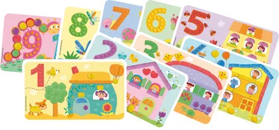 Produktbild von PlayMais 160171 FUN TO LEARN Zusatzset Numbers Nummern & Zahlen, Kartonvorlagen, bunt, 14-teilig (1 Set)