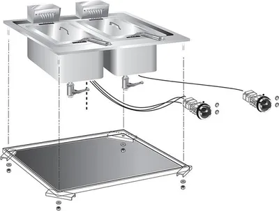 Image de Friteuse encastrable Mareno 10+10 litres 10 kW, 60 cm
