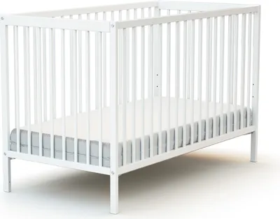 Immagine prodotto di AT4 - Lettino bambini SONA legno - Bianco - 60 x 120 - 124 x 64,5 x 82 cm