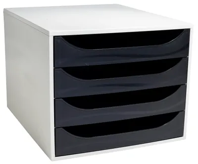 Obrázok produktu pre Exacompta ECOBOX zásuvkový box so 4 zásuvkami, čierna
