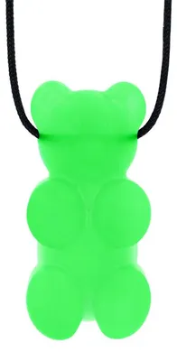 Produktbild von ARK Therapeutic Kaukkette Gummy Bear grün sensorisches Spielzeug Vriendelijk berenvormige kauwketting, ideaal voor wie een gladde kauwstructuur prefereert.
