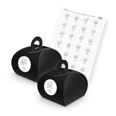Produktbild von itenga SET Wir sagen Danke (Motiv 27) 24x Geschenkschachtel mit Griff schwarz +