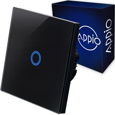 Image de Appio Interrupteur Tactile Simple Verre Noir
