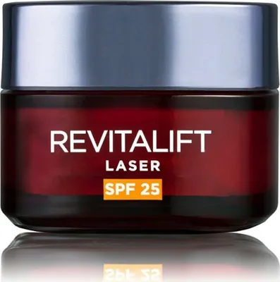 A product shot of a jar of L'Oréal Paris Revitalift Laser X3 Anti-Ageing Cream SPF 25.
