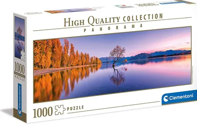 Produktbild von Clementoni Puzzle Lake Wanaka Tree Panorama, 1000 Teile, Pappe, Mehrfarbig, 98x33 cm, für Erwachsene & Kinder, 400x60x210 mm Paket