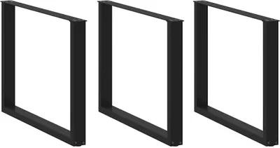 Obrázek produktu pro Nohy k jídelnímu stolu ve tvaru U, 3 ks, černé, 100 x (72-73) cm, ocel