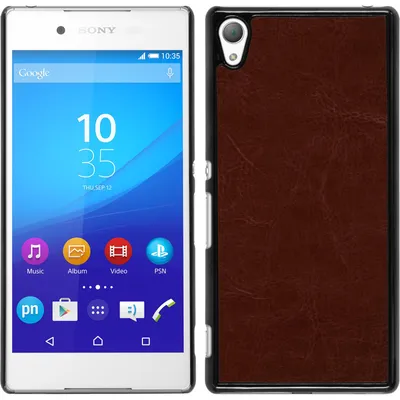 Produktbild von PhoneNatic Case kompatibel mit Sony Xperia Z3+ / Plus - Hülle braun Lederoptik Hard-case + 2 Schutzfolien