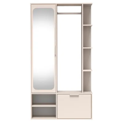Produktbild von AX LIVING Garderobe Nemrut Beige mit Spiegel – Flurmöbel mit Stauraum