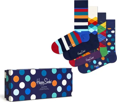 Obrázek produktu pro Happy Socks Multi Colour 4-Pack Dárková krabička Multicoloured - velikost 41-46