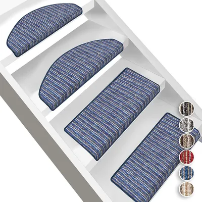 Image de Tapis de sol Trèves bleu 23,5 x 65 cm demi-rond
