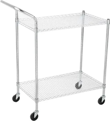 Produktbild von Aufbewahrungswagen - 2-stufiger Rollwagen - Robust - Mit Rollen - Mit Griff - Für Küche, Werkstatt und Büro