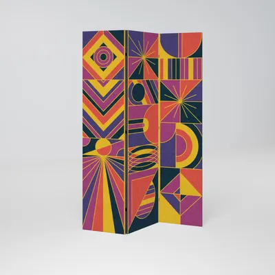 Produktbild von SpaceRebels Paravent Raumteiler - 3-teilig Raumtrenner, Druck 1-Seite - Raumtrenner - Trennwand Wohnung - Room Divider - Spanische Wand Deko Modern Sichtschutz
