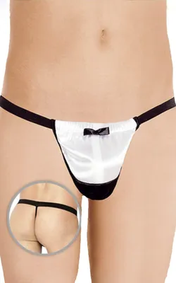 Imagen del producto de Tangas para hombre de color blanco con lazo, talla S/L