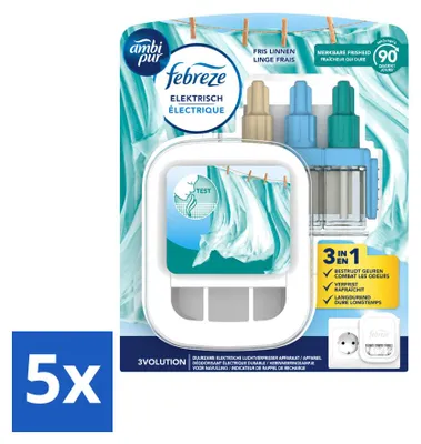 Produktbild von 5 x Ambi Pur 3Volution Starterkit - Frische Wäsche - 20 ml - Vorteilspackung - 5 Stücke