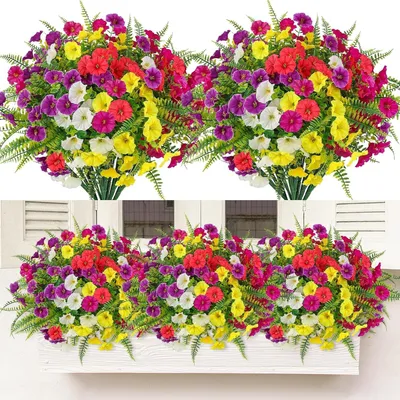 Obrázok produktu pre Umelé kvety 36 cm, 12 zväzkov, UV odolné, pre záhradu