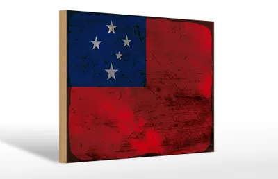 Produktbild von Holzschild Flagge Samoa 30x20cm Flag of Samoa Rost