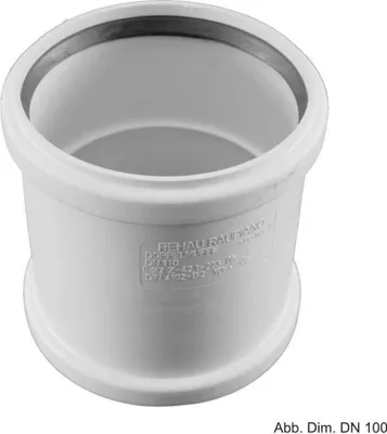 Produktbild von REHAU RAUPIANO PLUS, Doppelmuffe, DN 110, 1 Stk.
