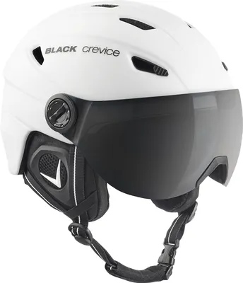 Produktbild von BLACK CREVICE Ski- & Snowboardhelm mit Visier - SILVRETTA | Farbe: Weiß/Schwarz | Größe: XL (61-62 cm)