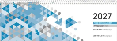 Produktbild von Tischquerkalender 1W/2S blau 2027