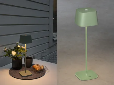 Produktbild von Konstsmide Akku-Tischleuchte Capri grüngrau | Indoor/Outdoor | 7814-630