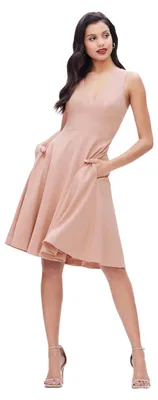 Obrázok produktu pre Šaty Dress the Population Catalina, dámske, midi dĺžka, bez rukávov, rozšírený spodný lem, modré