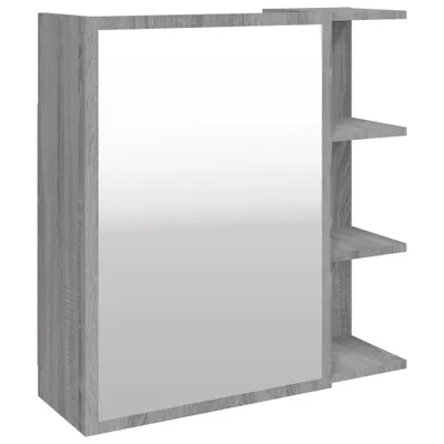 Produktbild von Bad-Spiegelschrank Grau Sonoma 62,5x20,5x64 cm Holzwerkstoff