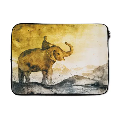 Produktbild von MuchoWow® Laptop Hülle 13 Zoll Elefant - Kind - Berg - Aquarell Laptoptasche - Laptophülle - Sleeve - Rundumschutz