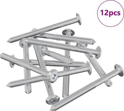 Produktbild von vidaXL Möbel-Schrauben 12 pcs Silber M6 x 70 mm Stahl