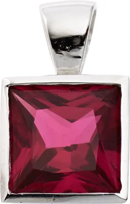 Produktbild von JOBO Anhänger 925 Sterling Silber rhodiniert 1 Zirkonia rot