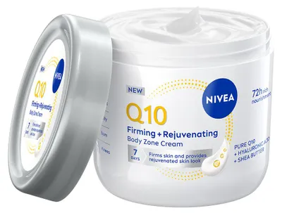 Produktbild von NIVEA Q10 Straffende + Verjüngende Body Creme 400 ml, Creme, Frauen, Anti-Falten, Kräftigend, Verjüngend, Glättend, Jeder Hauttyp, 400 ml, Topf